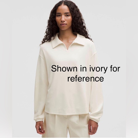 Lululemon NWT Softstreme Pique Oversized Polo, Size M, Warm Ash Grey - Picture 2 of 11